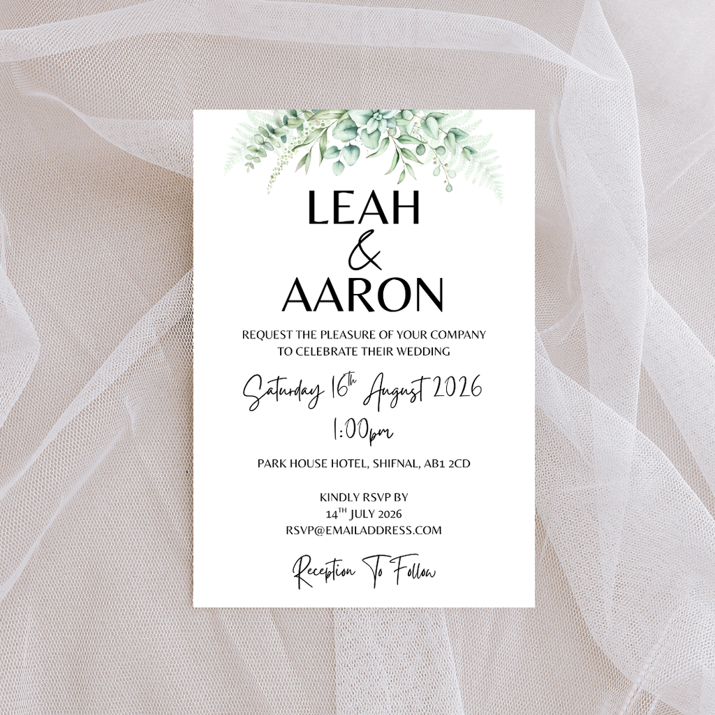 White Floral Wedding Invitation | SRP1