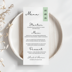 Simple Sage Green Wedding Menu Cards | SRP3