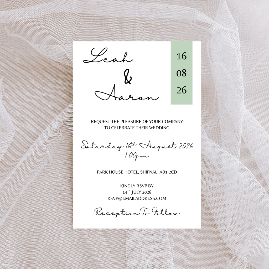 Simple Sage Green Wedding Invitation | SRP3
