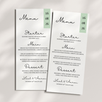 Simple Sage Green Wedding Menu Cards | SRP3