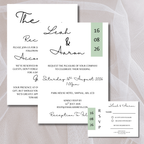 3 Piece Sage Green Colour Block Wedding Invitation Set | SRP3