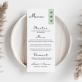 Simple Sage Green Wedding Menu Cards | SRP3