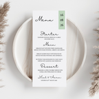 Simple Sage Green Wedding Menu Cards | SRP3