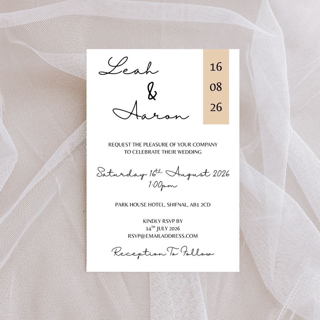 Simple Beige Wedding Invitation | SRP4
