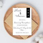Simple Black Evening Reception Invitation | SRP2