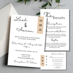 3 Piece Beige Colour Block Wedding Invitation Set | SRP4