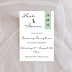 Simple Sage Green Evening Reception Invitation | SRP3