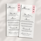 Simple Pink Wedding Menu Cards | SRP5