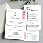 3 Piece Pink Colour Block Wedding Invitation Set | SRP5
