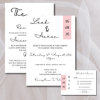 3 Piece Pink Colour Block Wedding Invitation Set | SRP5