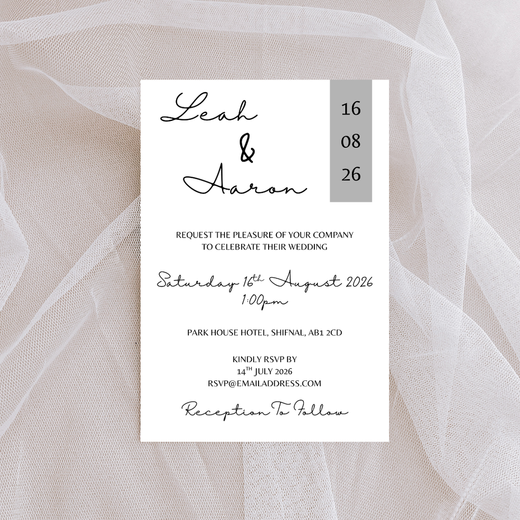 Simple Grey Wedding Invitation | SRP6