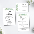 3 Piece White Floral Wedding Invitation Set | SRP1