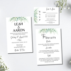 3 Piece White Floral Wedding Invitation Set | SRP1