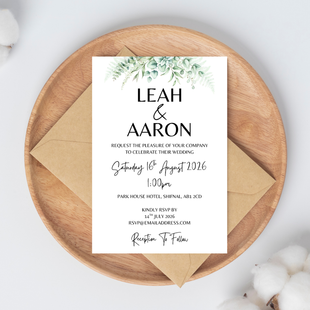 White Floral Wedding Invitation | SRP1