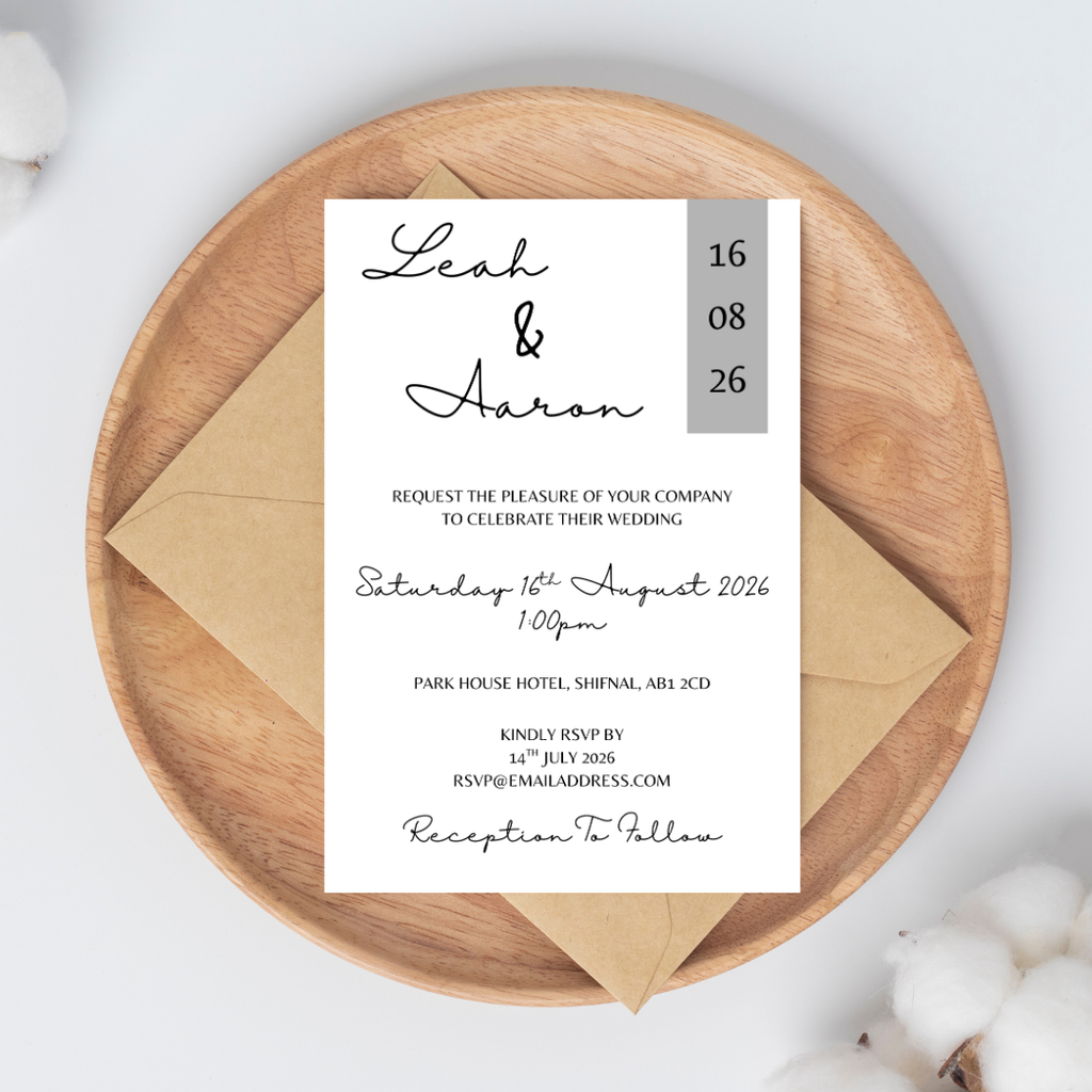 Simple Grey Wedding Invitation | SRP6