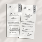 Simple Grey Wedding Menu Cards | SRP6