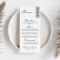Simple Grey Wedding Menu Cards | SRP6