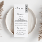 Simple Grey Wedding Menu Cards | SRP6