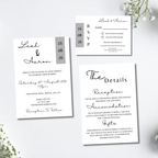 3 Piece Grey Colour Block Wedding Invitation Set | SRP6