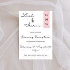 Simple Pink Evening Reception Invitation | SRP5