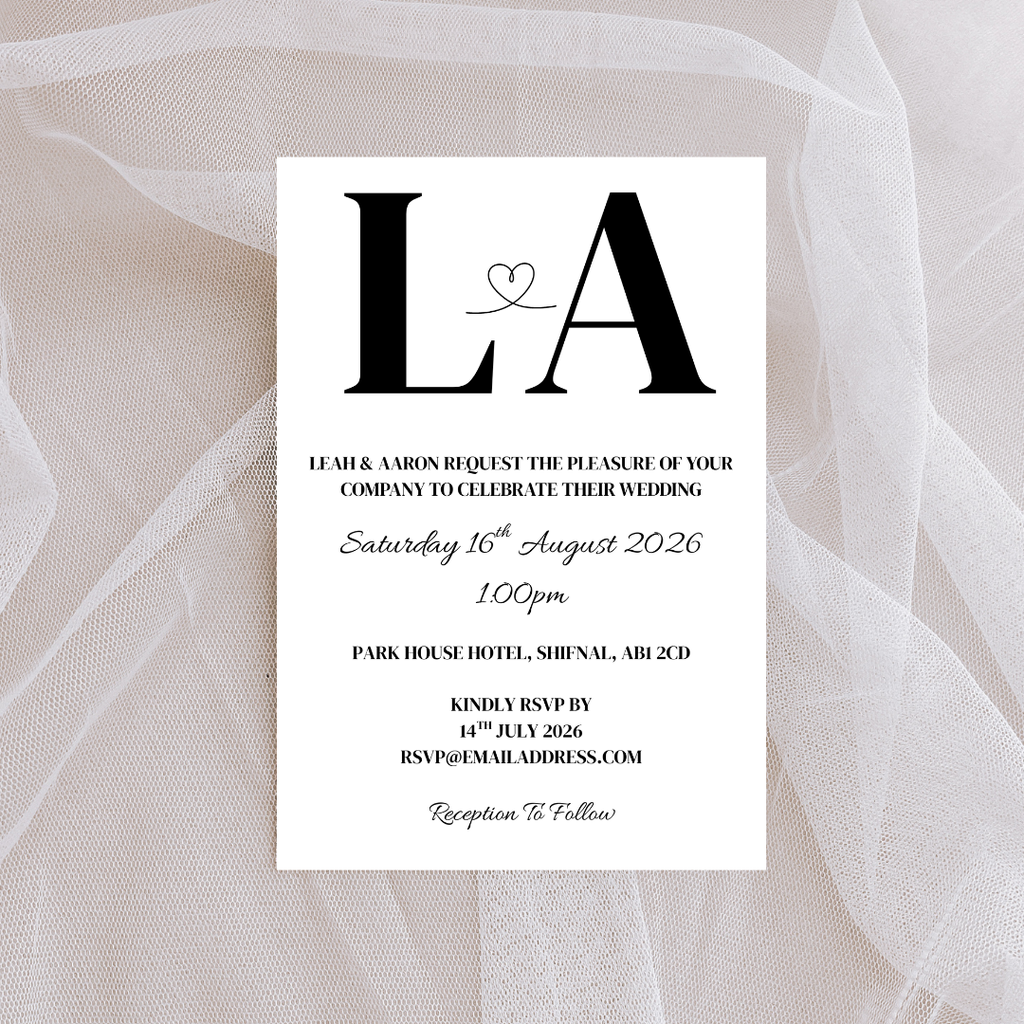 Simple Initial Wedding Invitation | SRP7