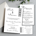 3 Piece Grey Colour Block Wedding Invitation Set | SRP6