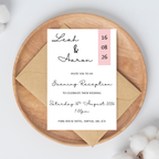 Simple Pink Evening Reception Invitation | SRP5