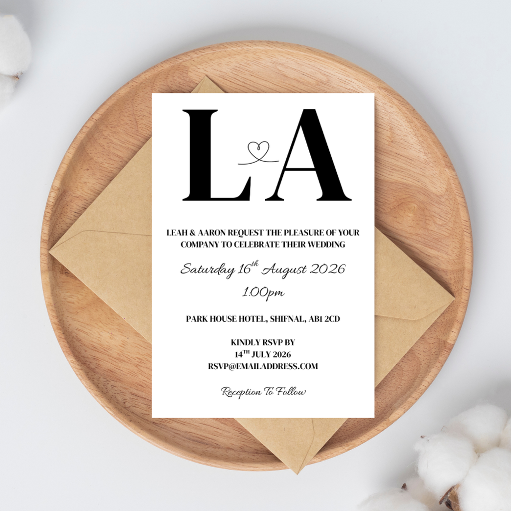 Simple Initial Wedding Invitation | SRP7
