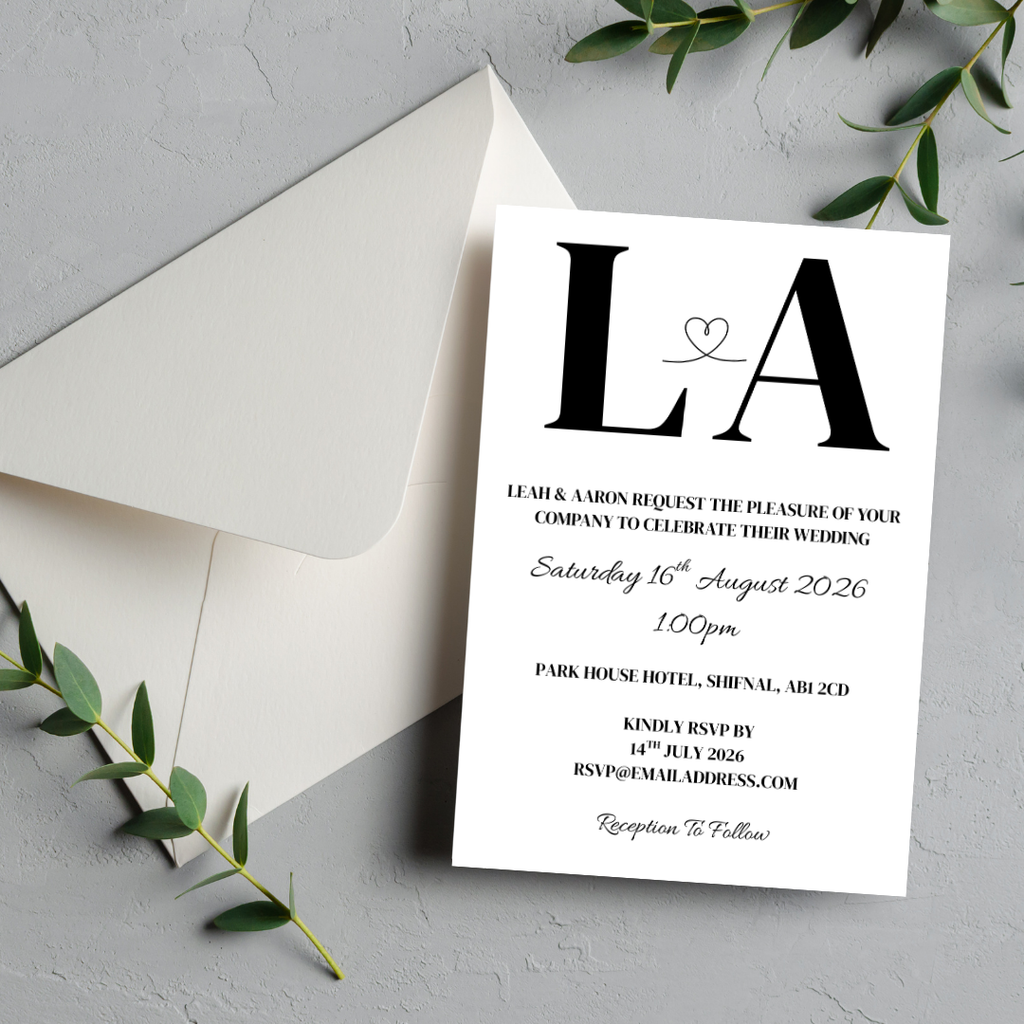 Simple Initial Wedding Invitation | SRP7