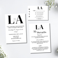 3 Piece Black Initials Wedding Invitation Set | SRP7