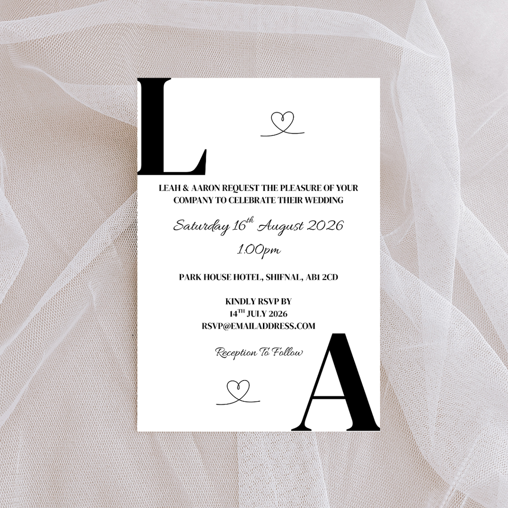 Simple Initial Wedding Invitation | SRP8