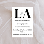 Simple Black Initial Evening Reception Invitation | SRP7