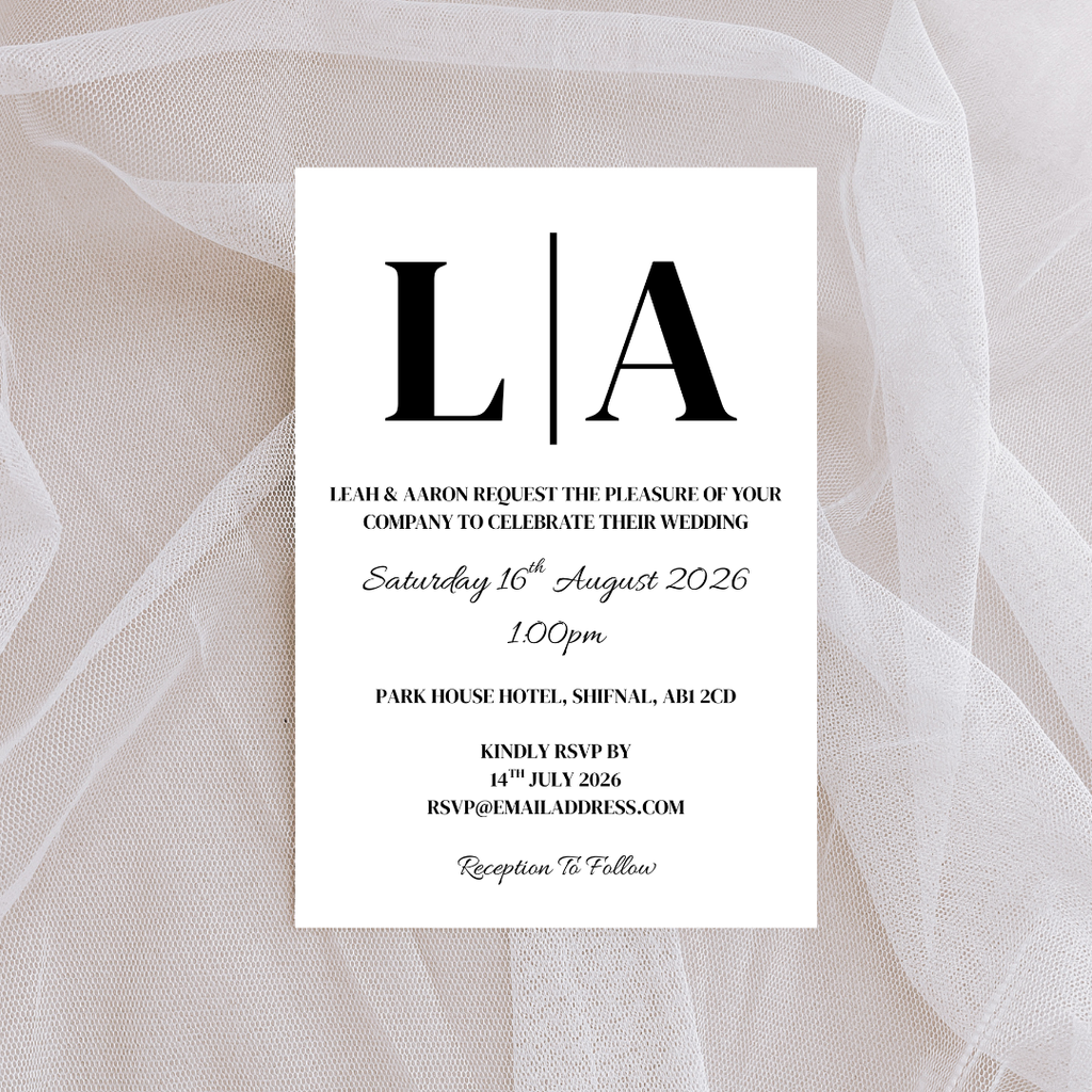 Simple Initial Wedding Invitation | SRP9