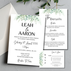 3 Piece White Floral Wedding Invitation Set | SRP1