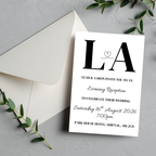 Simple Black Initial Evening Reception Invitation | SRP7