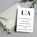 Simple Black Initial Evening Reception Invitation | SRP9