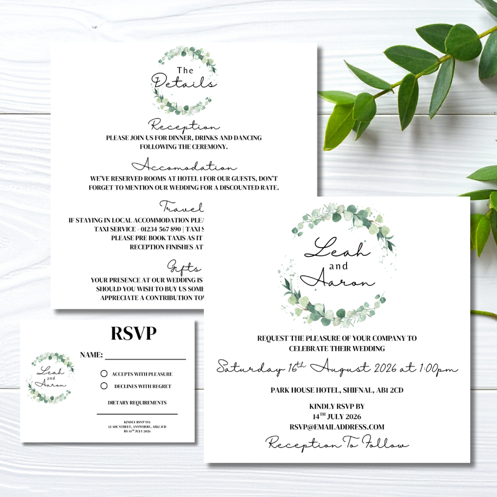 Floral Square Wedding Invitation Set | SRP SQ2