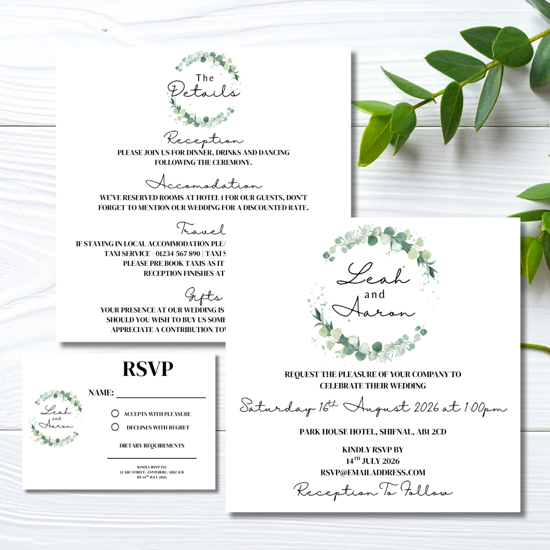 Floral Square Wedding Invitation Set | SRP SQ2