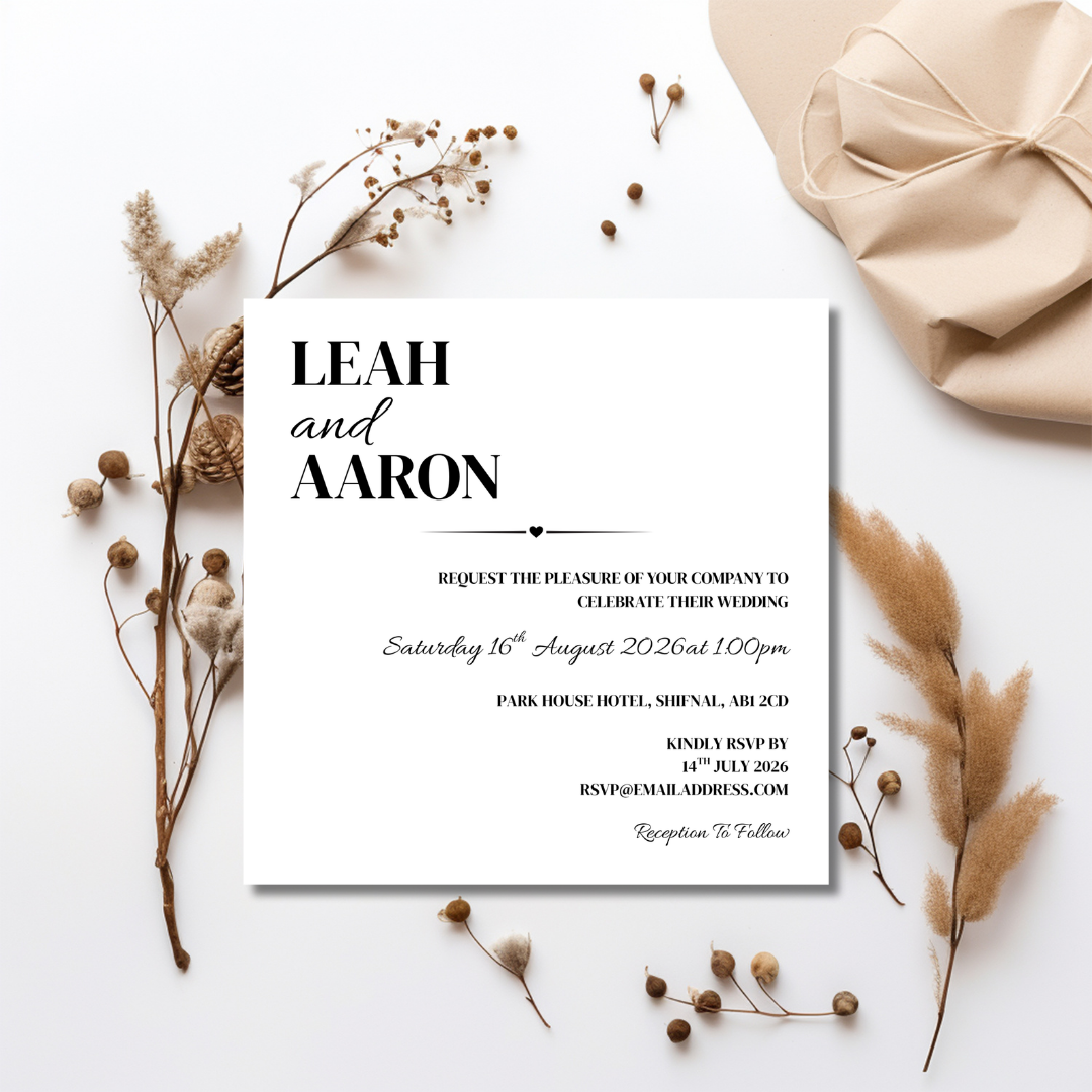 Simple Square Wedding Invitation Set | SRP SQ1