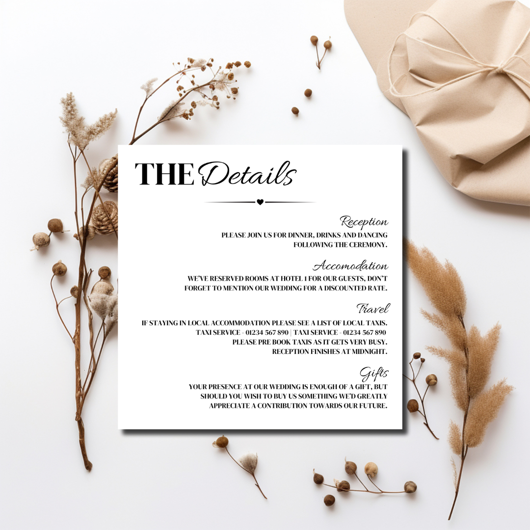 Simple Square Wedding Invitation Set | SRP SQ1