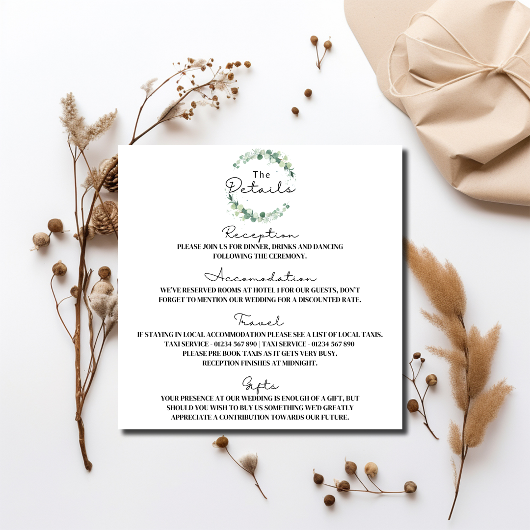 Floral Square Wedding Invitation Set | SRP SQ2