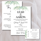 3 Piece White Floral Wedding Invitation Set | SRP1