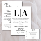 3 Piece Black Initials Wedding Invitation Set | SRP9