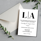 3 Piece Black Initials Wedding Invitation Set | SRP9