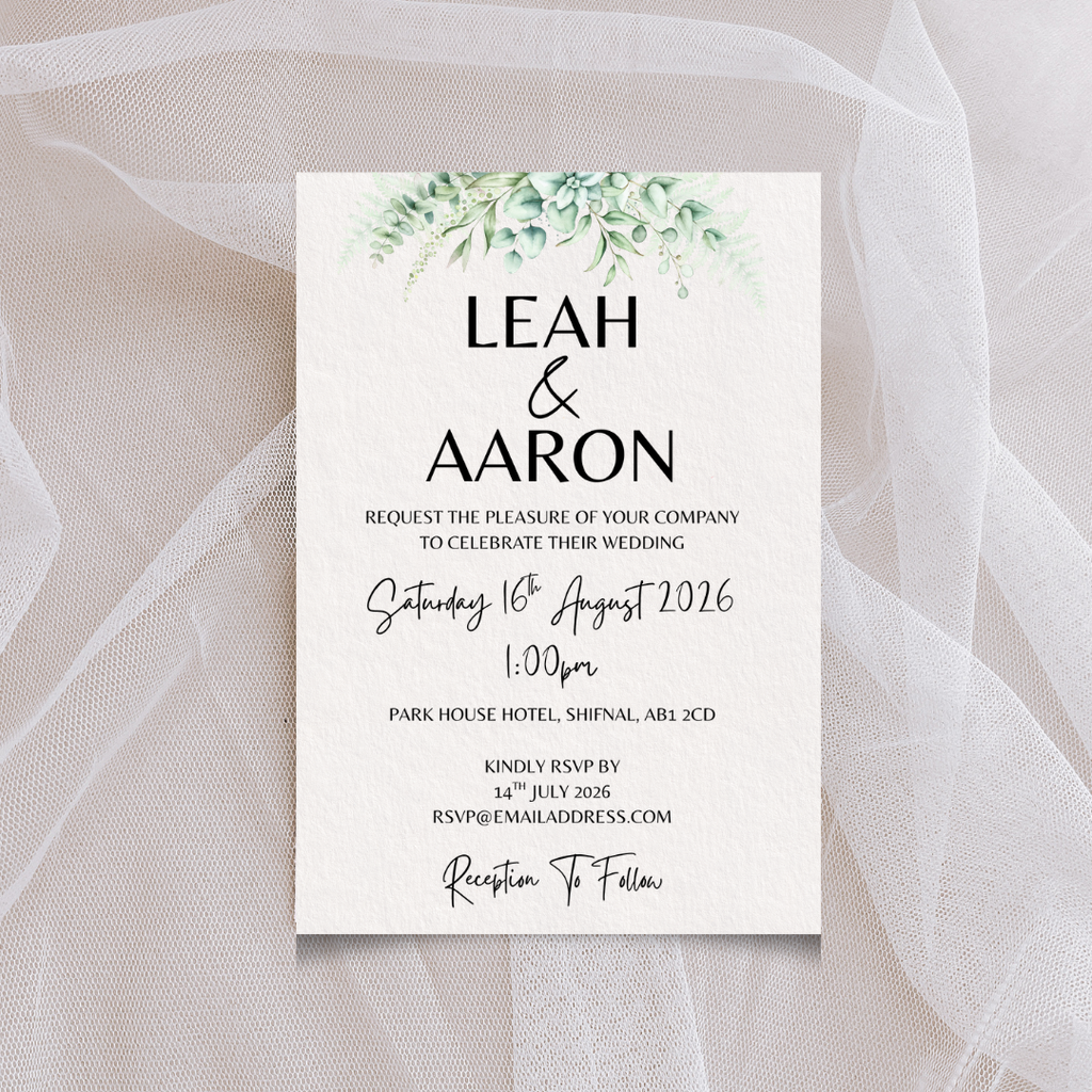 Ivory Floral Wedding Invitation | SRP1
