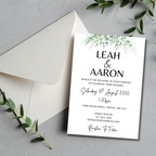 3 Piece White Floral Wedding Invitation Set | SRP1