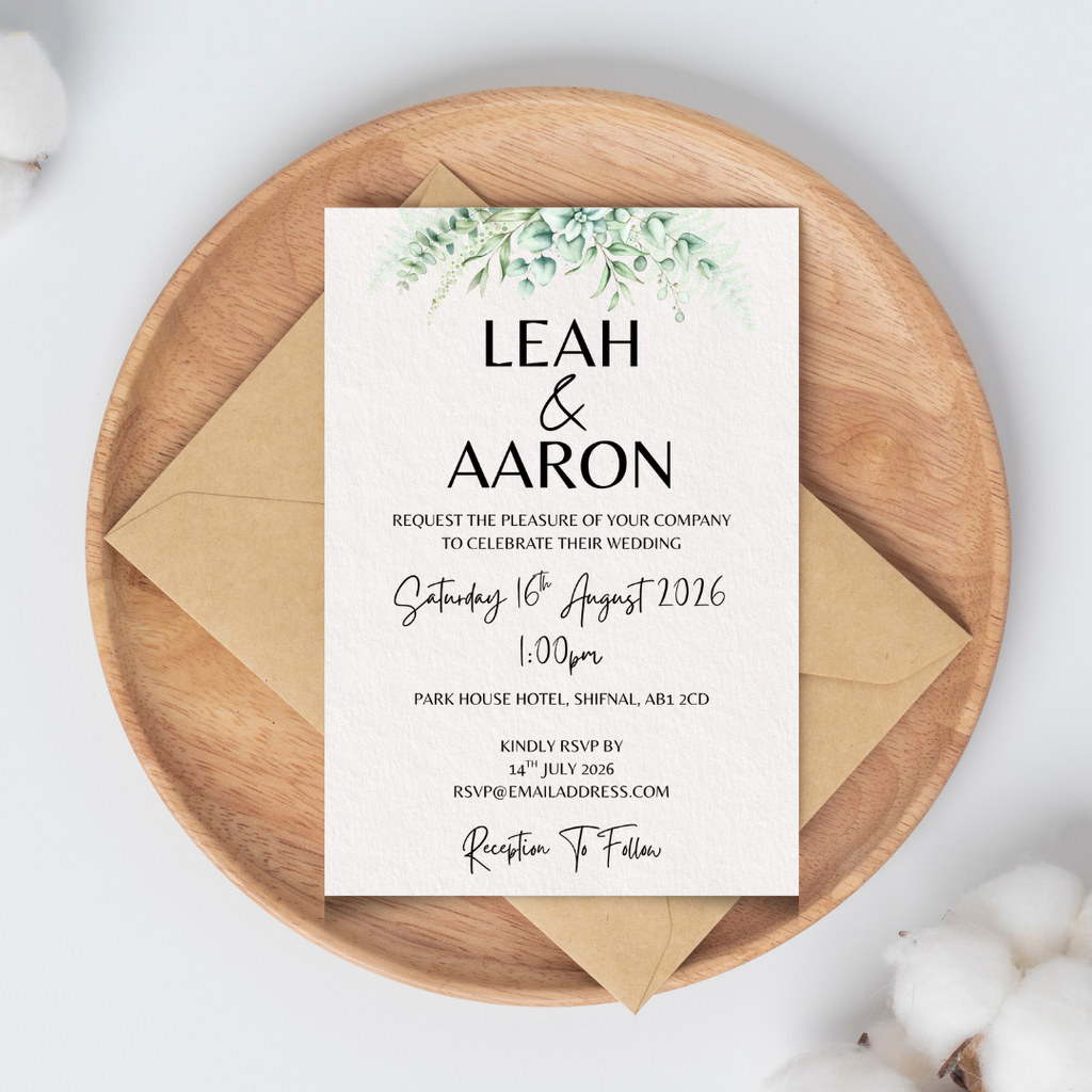 Ivory Floral Wedding Invitation | SRP1