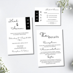 3 Piece Black Colour Block Wedding Invitation Set | SRP2