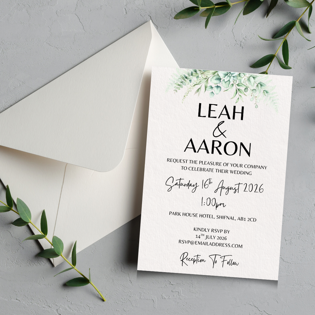 Ivory Floral Wedding Invitation | SRP1