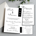 3 Piece Black Colour Block Wedding Invitation Set | SRP2
